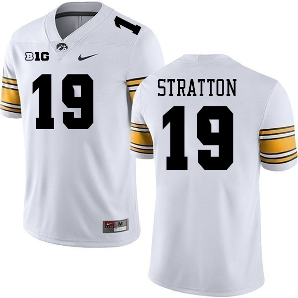 Men #19 Jackson Stratton Iowa Hawkeyes College Football Jerseys Stitched-White